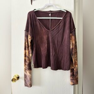 Long sleeve velvet and maroon shirt